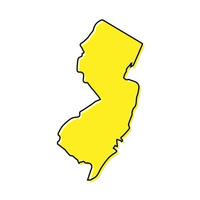 einfach Gliederung Karte von Neu Jersey ist ein Zustand von vereinigt Zustände. st vektor