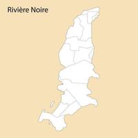 hoch Qualität Karte von Riviere noire ist ein Region von Mauritius vektor
