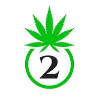 Cannabis Logo Zeichen Konzept 2 Alphabet Symbol zum Therapie, medizinisch und Gesundheit Pflege und Marihuana Logo. vektor