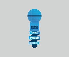Weltdruckfreiheit Tag Vektorgrafikdesign mit blauem Mikrofon vektor
