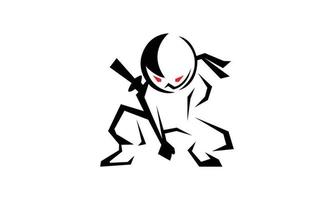 wütend Ninja cool posiert Stil Logo vektor