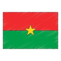 Hand gezeichnet skizzieren Flagge von Burkina faso. Gekritzel Stil Symbol vektor