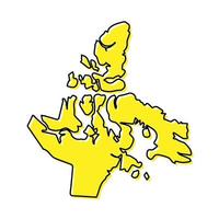 einfach Gliederung Karte von nunavut ist ein Provinz von Kanada. vektor