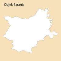 hoch Qualität Karte von osijek-baranja ist ein Region von Kroatien vektor