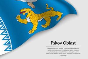 Welle Flagge von pskov Oblast ist ein Region von Russland vektor