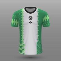 realistisk fotboll skjorta , nigeria Hem jersey mall för fotboll utrustning. vektor