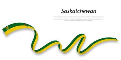 winken Band oder Streifen mit Flagge von saskatchewan vektor