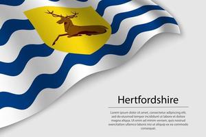 Welle Flagge von Hertfordshire ist ein Bezirk von England. Banner oder Rippe vektor