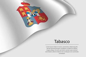 Welle Flagge von Tabasco ist ein Region von Mexiko vektor