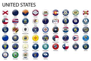 Allt flaggor av stater av förenad stater. mall för din design vektor