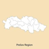 hoch Qualität Karte von presov Region ist ein Provinz von Slowakei vektor