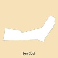 hoch Qualität Karte von beni suef ist ein Region von Ägypten vektor