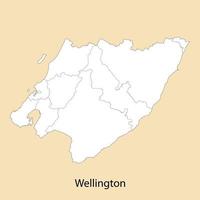 hoch Qualität Karte von Wellington ist ein Region von Neu Neuseeland vektor