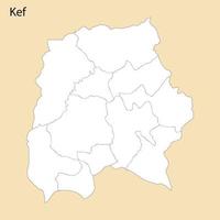 hoch Qualität Karte von kef ist ein Region von Tunesien vektor