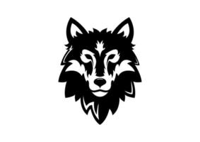 Wolf Kopf Symbol Logo eben Design Vektor. schwarz Wolf Kopf vektor