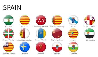alle Flaggen von Regionen von Spanien. Vorlage zum Ihre Design vektor