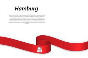 winken Band oder Banner mit Flagge von Hamburg vektor