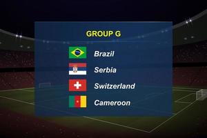 värld turnering grupp. fotboll turnering utsända grafisk mall. vektor