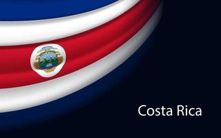 Welle Flagge von Costa Rica auf dunkel Hintergrund. vektor