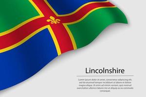 Welle Flagge von Lincolnshire ist ein Bezirk von England. Banner oder Rippe vektor