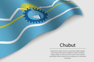 Welle Flagge von chubut ist ein Zustand von Argentinien vektor