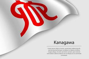 Welle Flagge von Kanagawa ist ein Region von Japan vektor