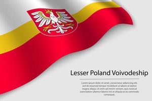 Welle Flagge von geringer Polen Woiwodschaft ist ein Region von Polen vektor