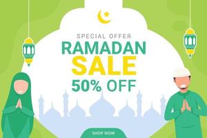 ramadan försäljning befordran baner mall vektor