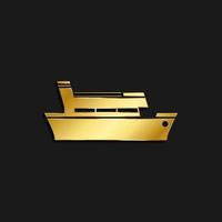 Tour, Schiff, Symbol Gold Symbol. Vektor Illustration von golden Stil auf dunkel Hintergrund