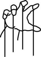 Hand, Marionette, Theater. Illustration Vektor Symbol auf Weiß Hintergrund