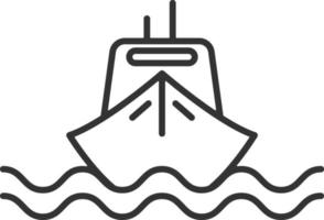 Schiff, Transport Linie Symbol. einfach, modern eben Vektor Illustration zum Handy, Mobiltelefon Anwendung, Webseite oder Desktop App auf grau Hintergrund