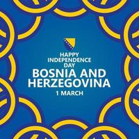 Bosnien und Herzegowina Unabhängigkeit Tag Vektor Vorlage. geeignet zum Sozial Medien Post, Aufkleber, und Gruß Karte.