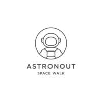 Astronaut Linie Logo Symbol Design Vorlage eben Vektor