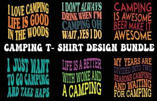 camping t-shirt design bunt vactor vektor