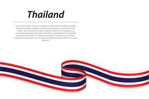 schwenkendes band oder banner mit thailändischer flagge vektor