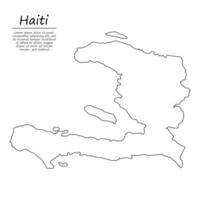 einfach Gliederung Karte von Haiti, Silhouette im skizzieren Linie Stil vektor