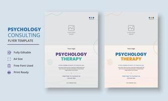 psykologi rådgivning flygblad, psykologi terapi flygblad, mental hälsa medvetenhet flygblad mall vektor