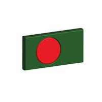 3d Flagge von Bangladesch vektor