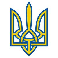 Mantel Waffen Ukraine Dreizack Gelb Blau Flagge Mantel Waffen Symbol Ukraine vektor