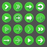 pil ikoner på grön cirkel vektor