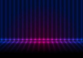 Blau ultraviolett Neon- glühend gestreift Mauer und Fußboden abstrakt Hintergrund vektor