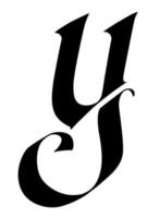 medeltida gotik brev vektor