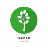 Garten Baum Symbol im Wohnung. Logo zum Geschäft. Lager Vektor. vektor