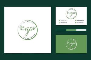 första np feminin logotyp samlingar och företag kort mall premie vektor