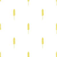 nahtlos Muster mit Ährchen von Weizen Illustration im Schneiden Stil Gelb Farbe auf Weiß Hintergrund vektor