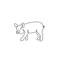 Schwein Illustration im Linie Kunst Stil isoliert auf Weiß vektor