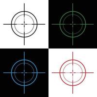 Gewehr Sicht Fadenkreuze bullseye isoliert Vektor Illustration im schwarz ,Grün und rot