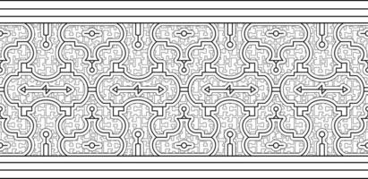 kreativ Oase Tessellation shipibo aufbringen reparativ Muster Vektor Illustration schwarz und Weiß Linie Kunst