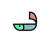 enkel illustration av fisk i färgrik vektor