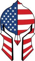 spartanisch Helm amerikanisch uns Flagge Vektor Lager Illustration Militär- Logo Vorlage Symbol